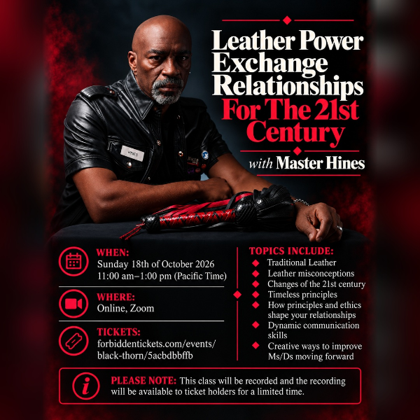 Leather Power Exchange Relationships For The 21st Century w/ Master Hines! logo